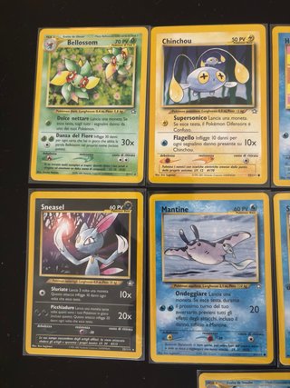 Lotto 9 carte Pokémon prima edizione