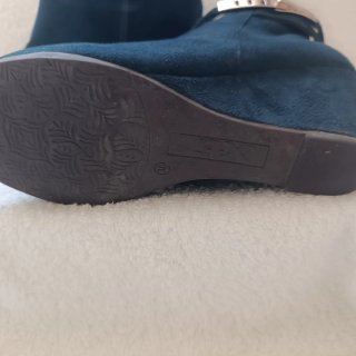 Botines de cuña azul