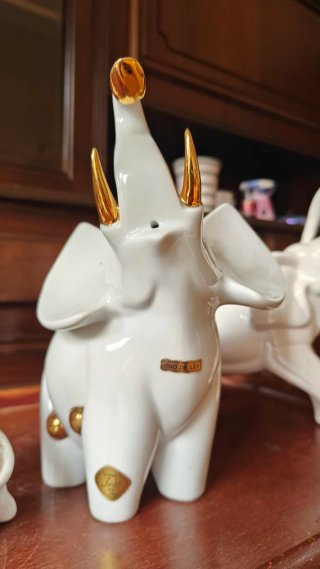 Lote 3 elefantes porcelana vintage Sanbo