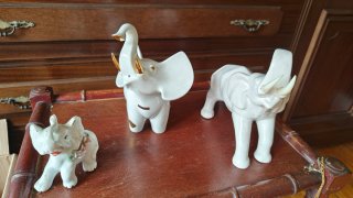 Lote 3 elefantes porcelana vintage Sanbo