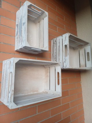 Juego 3 Cajas Madera Decorativas con Plantas