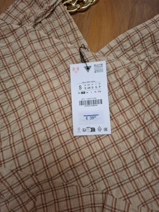 Vestido Zara asimétrico beige y marrón