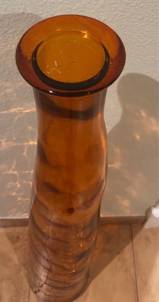 Botella de cristal decorativa