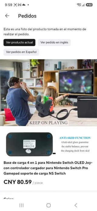 Cargador Nintendo Switch para  Joy-Con y mandos