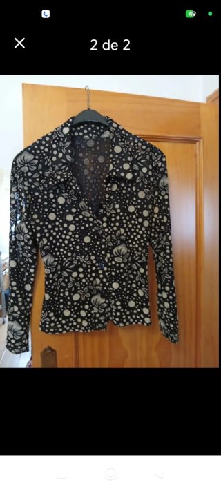 Blusa vintage tul estampado floral