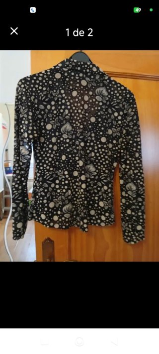 Blusa vintage tul estampado floral