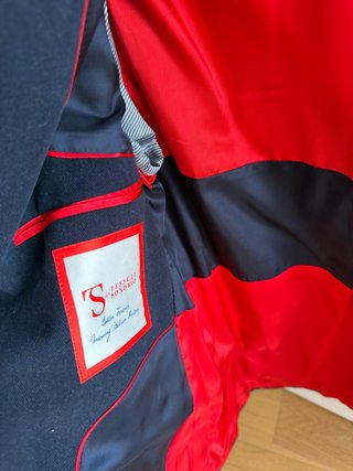 Chaqueta El Ganso Talla 48 Azul con coderas rojas