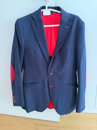 Chaqueta El Ganso Talla 48 Azul con coderas rojas