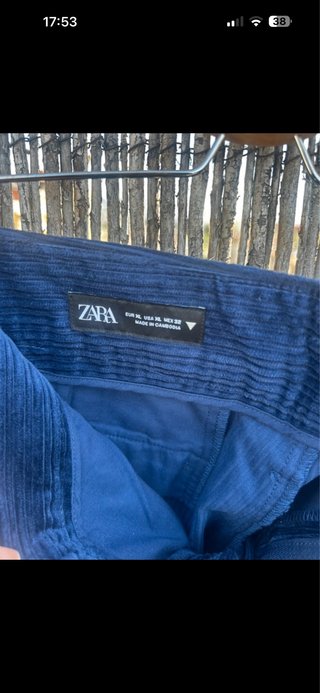 Pantalones de pana azul Zara