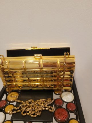 Bolso Clutch Fiesta Dorado Metalizado