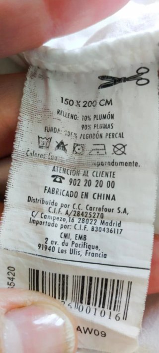 Edredón Plumas Cama 90/80cm