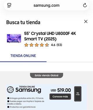 Samsung Crystal UHD U8000F 55 TV