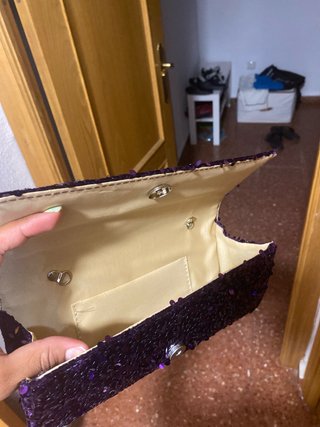 Bolso de lentejuelas morado Shein