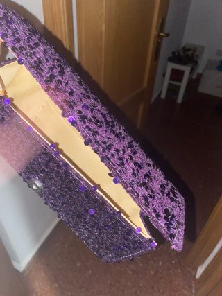 Bolso de lentejuelas morado Shein