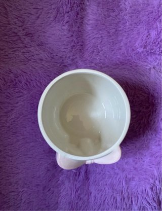 Macetero cerámica lazo rosa y blanco