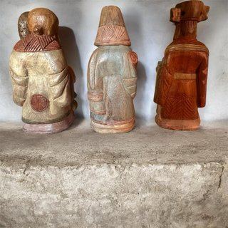 3 Esculturas Madeira Artesanais Policromadas