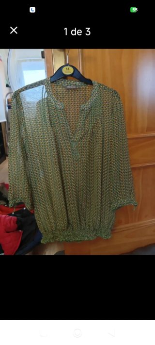Blusa transparente estampada talla M