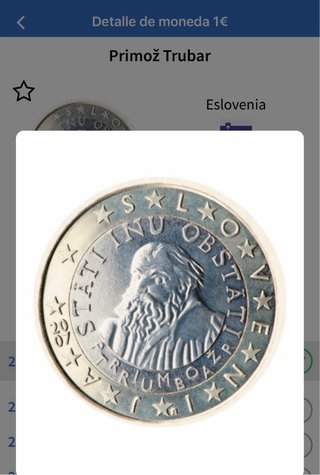 Moneda 1 Euro Eslovenia Primoz Trubar