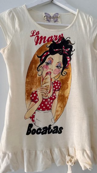 Camiseta cruda con dibujo Bocatas