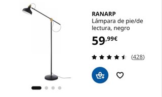 RANARP Lámpara de pie/de lectura, blanca
