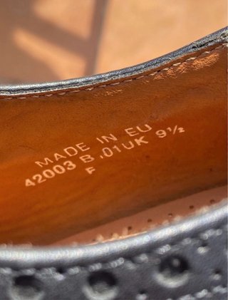 Zapatos GANT cuero negro wingtip derby 43.5