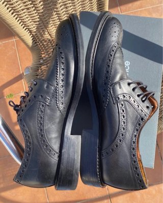 Zapatos GANT cuero negro wingtip derby 43.5
