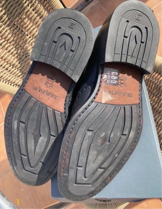 Zapatos GANT cuero negro wingtip derby 43.5