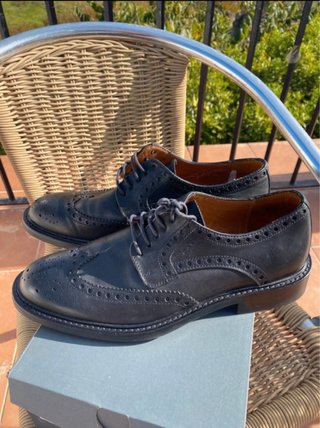Zapatos GANT cuero negro wingtip derby 43.5