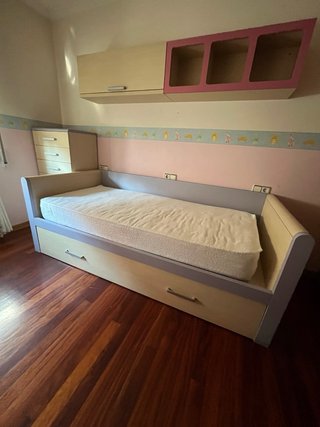 Cama nido 90cm + mueble almacenaje+ 2 colchones