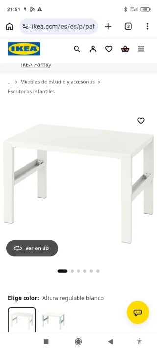 Escritorio IKEA PAHL regulable blanco 96x58