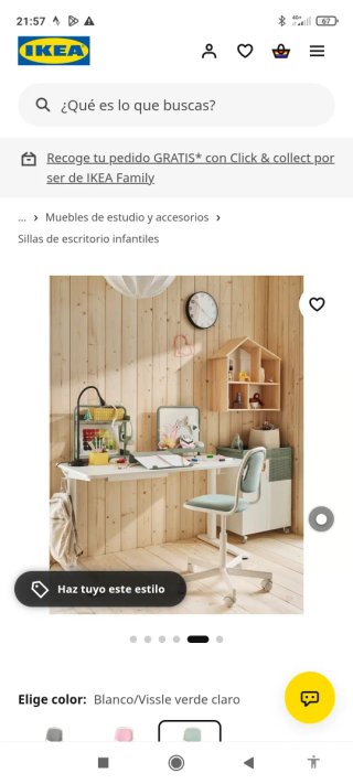 Silla de escritorio infantil ÖRFJÄLL IKEA verde
