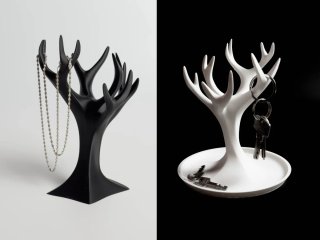 Soporte Joyas Mano Blanco y Dorado