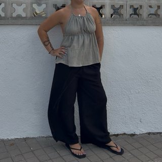 Top Fruncido Ajustable (S/M/L) Hecho a Mano
