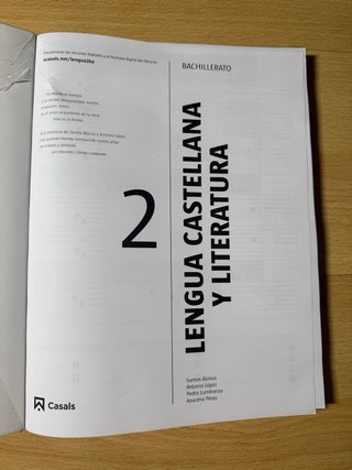 Libro Lengua Castellana Literatura 2° Bachillerato