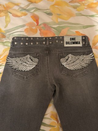 One Dilemma Jeans Acampanados Grises Talla 32