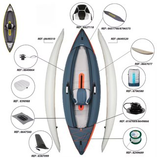 Kayak hinchable ligero 1 persona