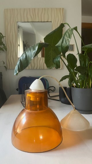 Lámpara colgante ámbar cristal