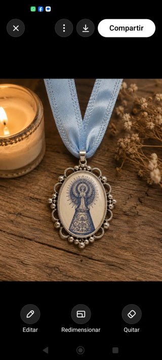 Colgante Virgen del Pilar Oro o Plata