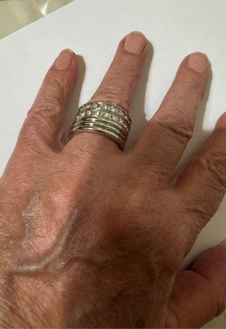Anello multifilo con strass vintage
