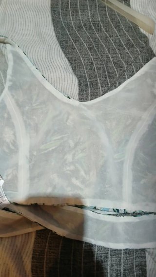 Top Zara Flores Verde Blanco Talla m