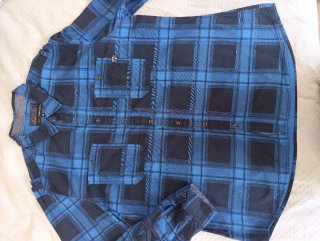 Camisa de cuadros URBNDIST azul y negra Talla XXL