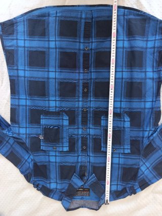 Camisa de cuadros URBNDIST azul y negra Talla XXL