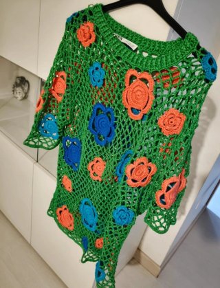 Vestido playa crochet Zara flores