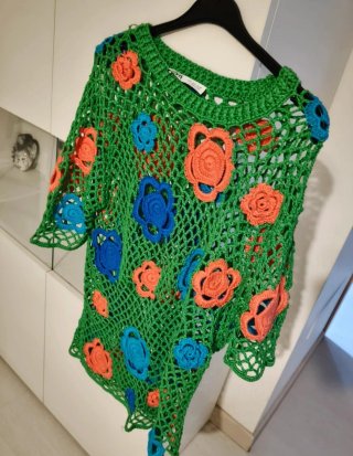 Vestido playa crochet Zara flores