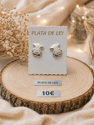 Pendientes Oso Plata de Ley