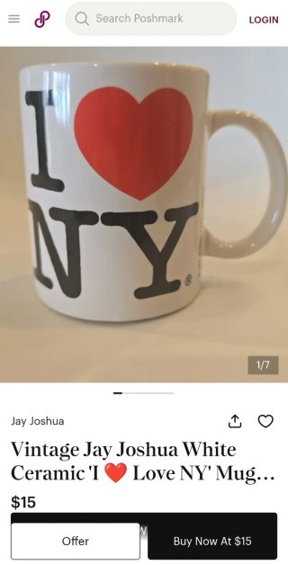 Taza I Love NY vintage Jay Joshua
