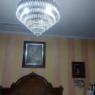 Lámpara de cristal de roca y 2 apliques pared