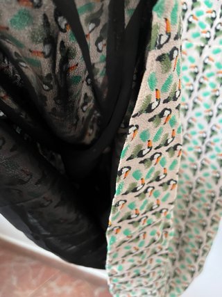 Vestido corto estampado manga corta