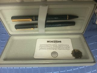 Bolígrafo y Pluma Inoxcrom Oxford Baño Oro