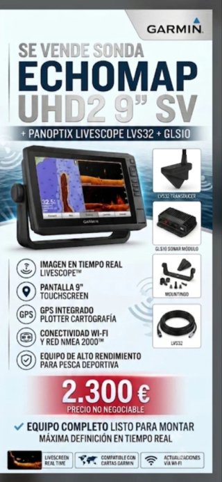 Sonda Garmin ECHOMAP UHD2 9 SV + Panoptix